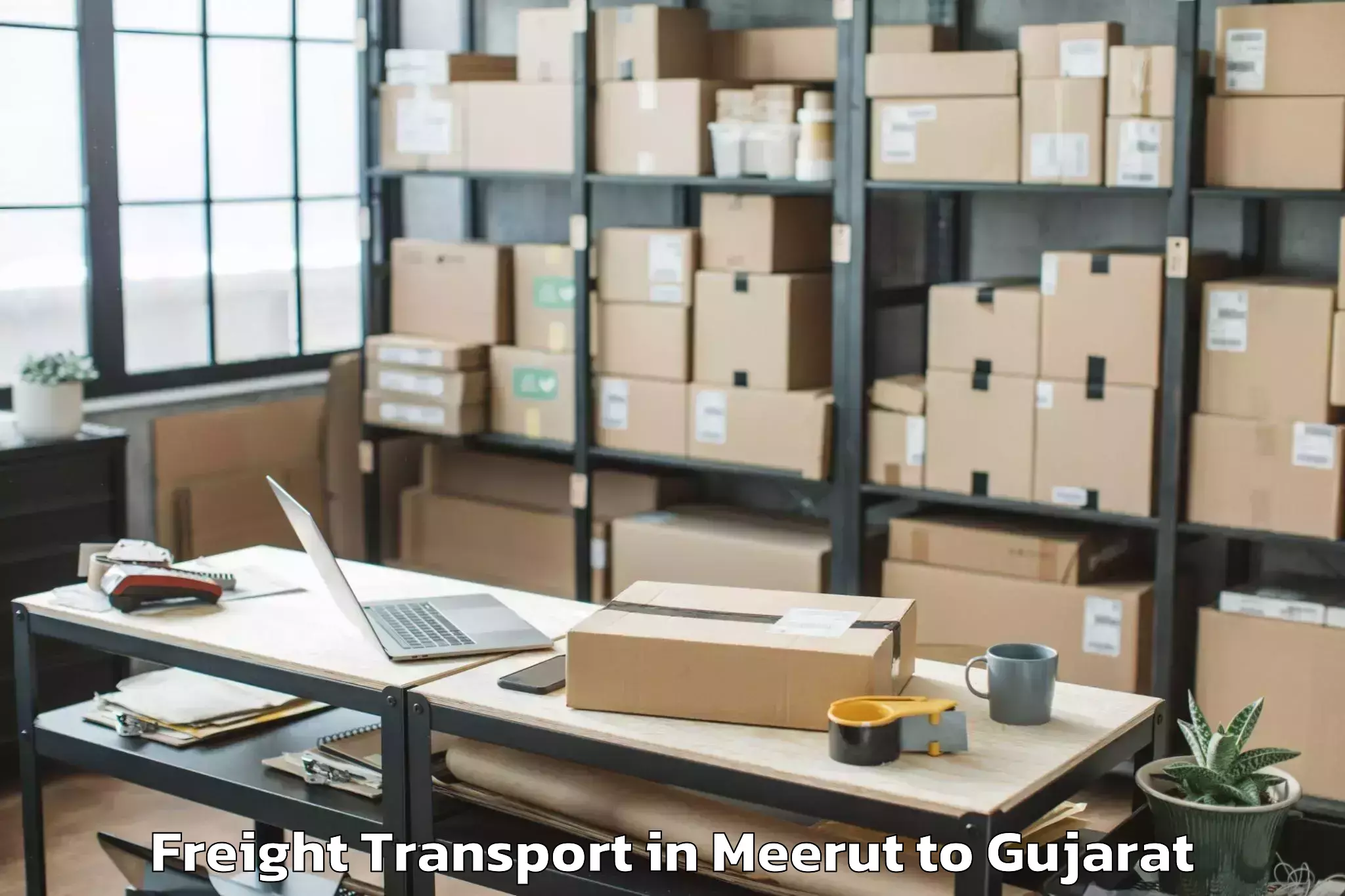 Book Meerut to Jhulasan Freight Transport Online